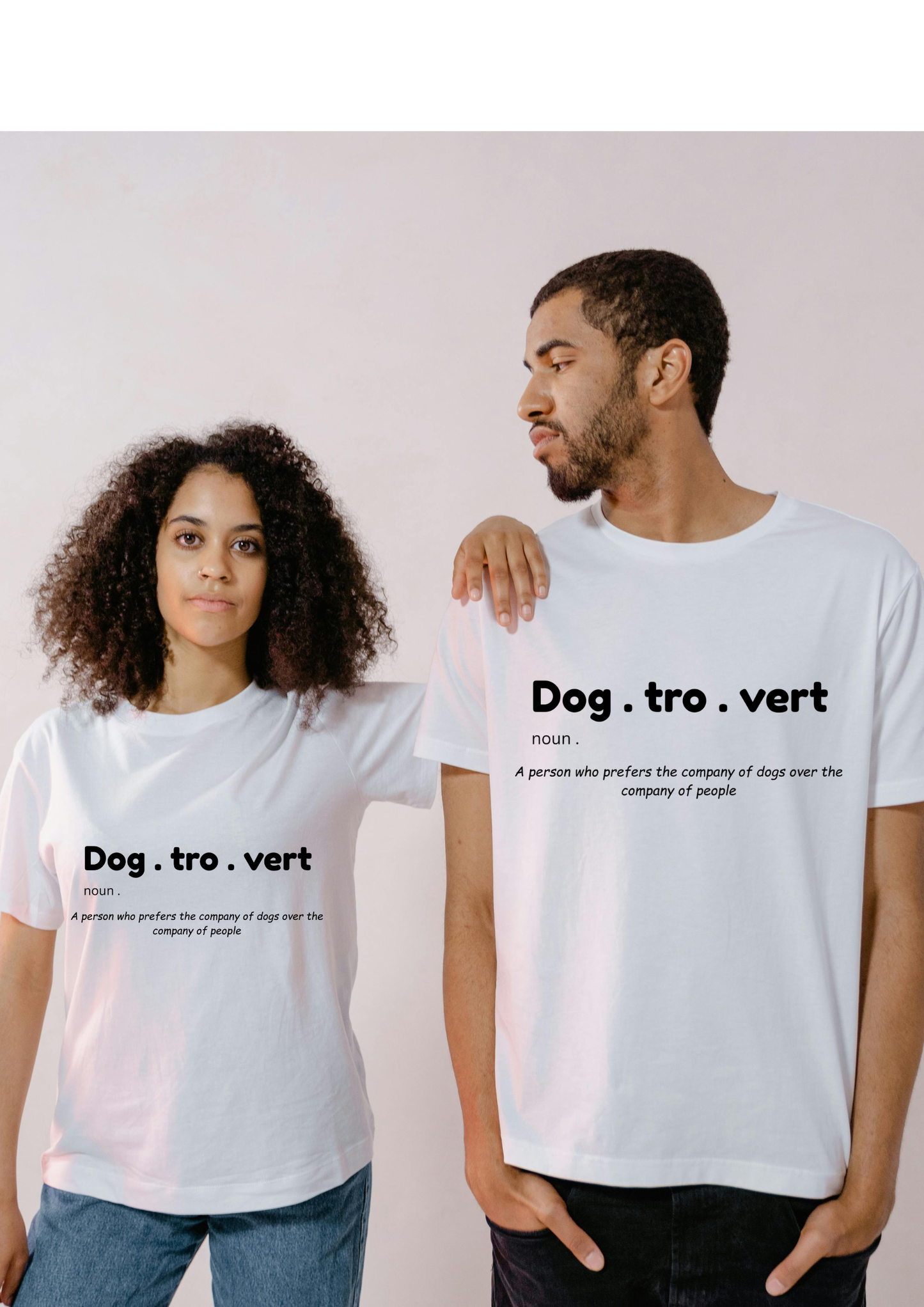 Unisex Oversized white T-Shirt with dog quote
